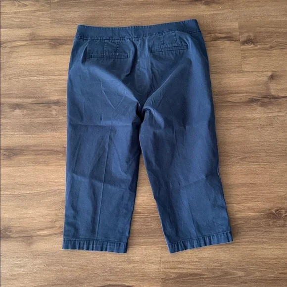 Talbots Navy Pedal Pusher Pants with Bottom Detail. Size 8 - Picture 5 of 5